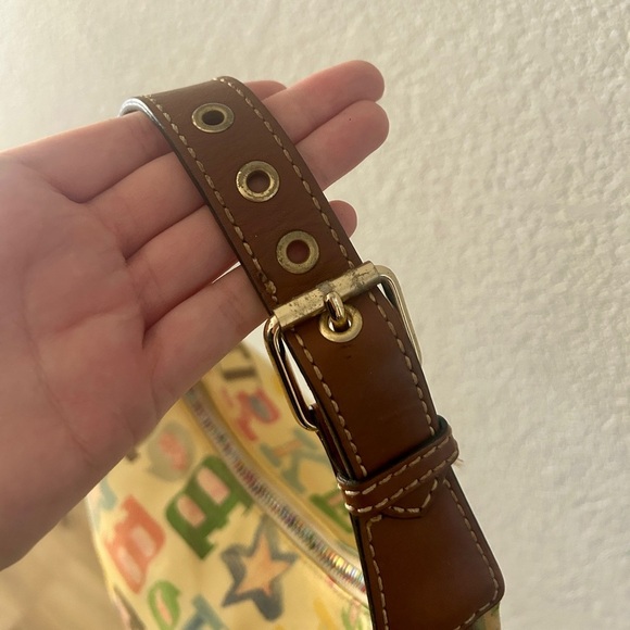 Dooney & Bourke Vintage Multicolor Rainbow Logo Shoulder Bag, Heart Charm - Picture 7 of 13